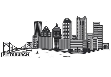 Pittsburgh Skyline Sketch | Wall Decal - Pittsburgh Skyline | Photo ...