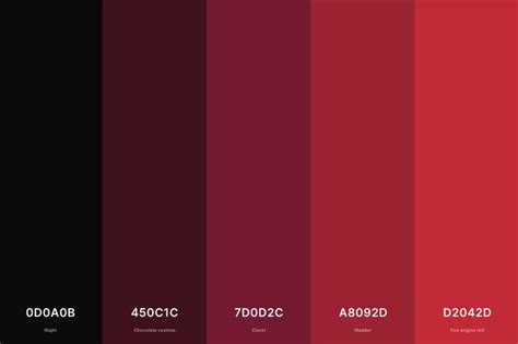 25+ Best Black Color Palettes with Names and Hex Codes in 2024 | Black color palette, Red color ...