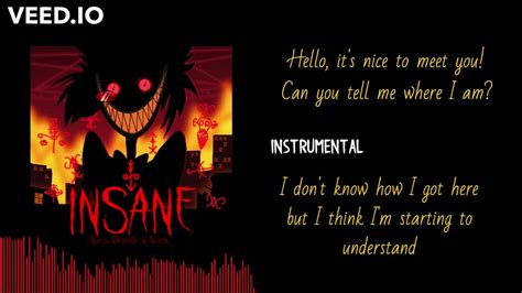 INSANE - KARAOKE (A Hazbin Hotel Song) - Black Gryph0n & Baasik - YouTube