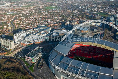 Aerial View. Aerial view of Wembley Stadium, London . Jason Hawkes