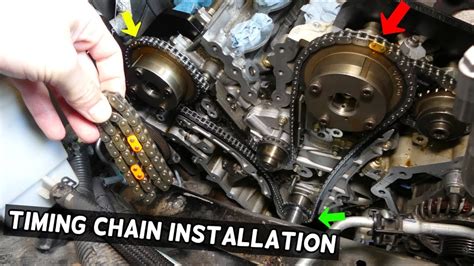 TIMING CHAIN REPLACEMENT INSTALLATION. TIMING MARKS FORD 3.5 3.7 EDGE ...