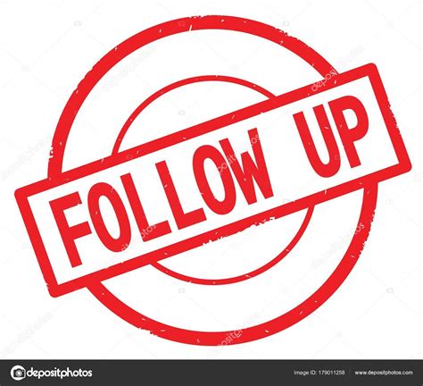 FOLLOW UP text, written on red simple circle stamp. — Stock Photo ...