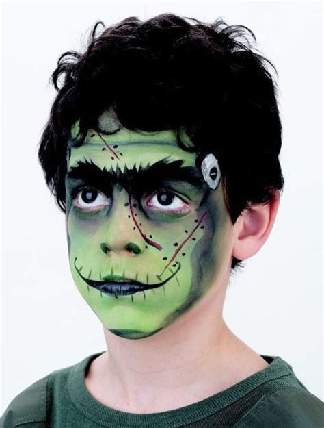 Boys Frankenstein Face Paint Makeup | Kinder schminken, Kinderschminken ...