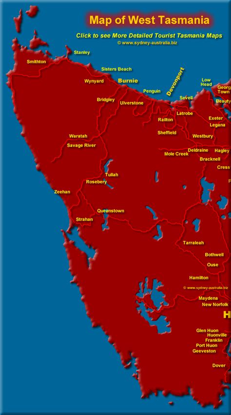 West Tasmania Coast Map