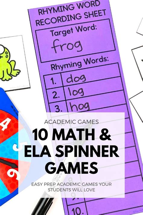 10 Spinner Games for ELA and Math - You Aut-A Know | Math activities ...