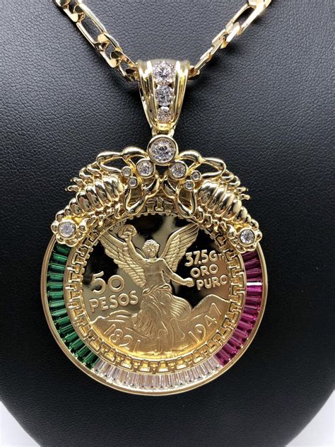 Centenario Mexicano Gold Plated Coin 24k Color Stones Moneda | Etsy