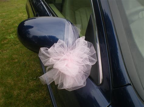 Luxury Wedding Car Organza Ribbon Bows Decoration Kit - White READY MADE Now With Free Standard ...