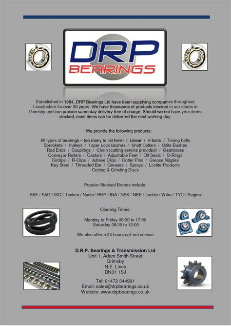 DRP Bearings & Transmission Ltd – Local Independent Supplier to Trade & General Public