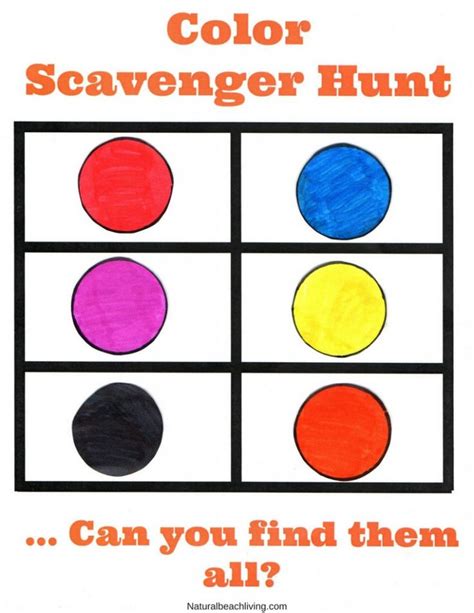 Color Scavenger Hunt for Preschoolers and Toddlers - Natural Beach Living | Preschool scavenger ...