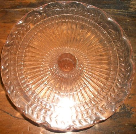 Lovely Pink Depression Glass Cake Stand by EatAtJos on Etsy