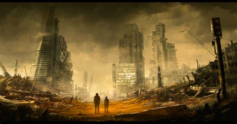 London wasteland by DominiquevVelsen on DeviantArt Fantasy Landscape, Fantasy Art, Landscape Art ...