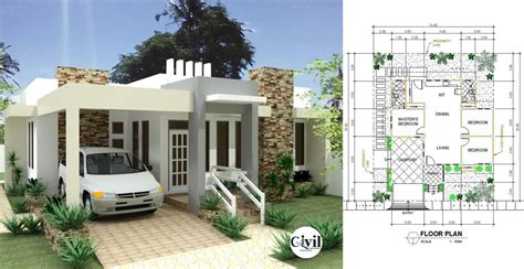 تصميم منزل حديث بطابق واحد مع 3 غرف نوم - اكتشافات هندسية