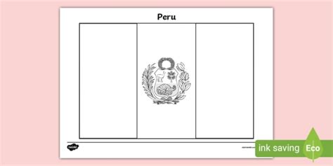 Peru Flag Colouring Sheet