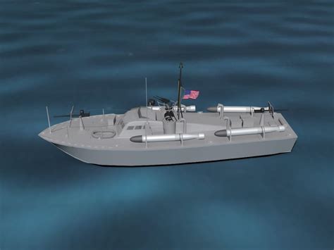 Higgins Class PT Boat PT00 3D Model rigged .max .obj .3ds .dxf .stl ...