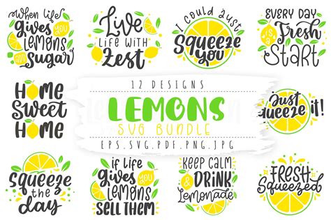 Lemons Quotes SVG Bundle Afbeelding door dapiyupi · Creative Fabrica