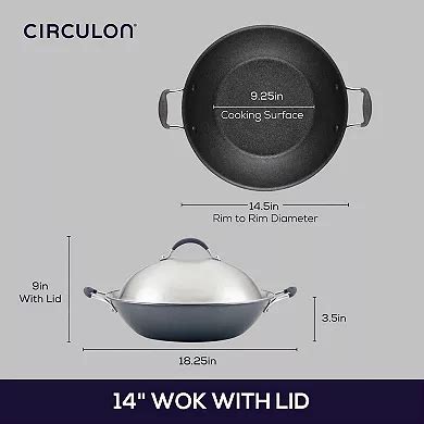 Circulon A1 Series ScratchDefense Nonstick Induction Wok with Lid, Graphite