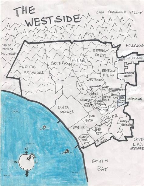 The Westside Drawing | East los angeles, Los angeles map, Westside