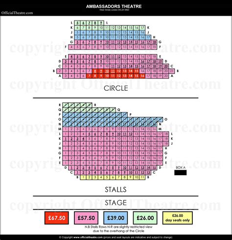 Ambassadors Theatre London seat map and prices for The Curious Case of ...