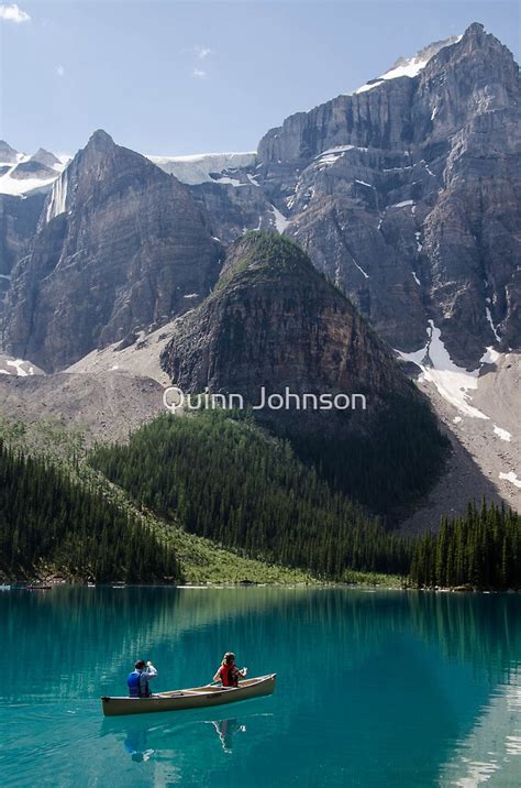 "Canoeing On Moraine Lake, Alberta" by Quinn Johnson | Redbubble