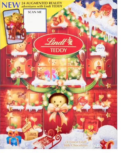 LINDT TEDDY MILK Chocolate Christmas Augmented Reality Advent Calendar ...