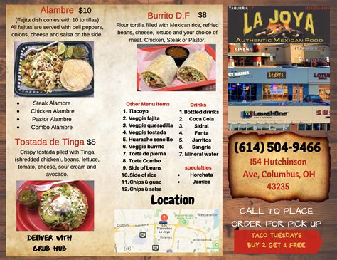 Taqueria Los Tizoncitos La Joya menu in Columbus, Ohio, USA