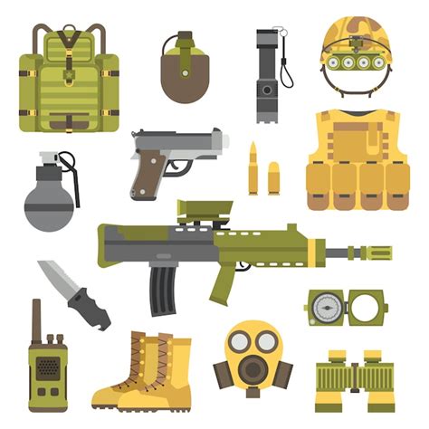 Premium Vector | Military weapon guns symbols vector illustration