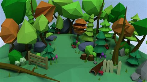 3D Forest Low Poly. on Behance