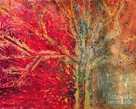 Fire Tree Painting by DM Kent - Fine Art America