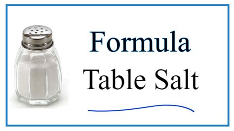 How to Write the Formula for Table Salt - YouTube