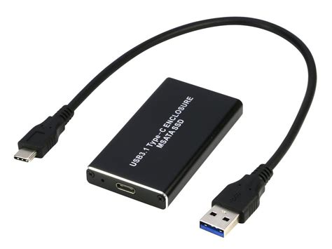 mSATA SSD Enclosure Adapter to USB C, RIITOP USB 3.1 to MSATA SSD ...