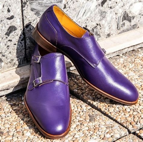 Men's Handmade Purple formal monk Shoes, Men dress shoes, Men leather Dress shoe #Handmade # ...