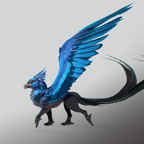 Wallpaper : digital, hippogriff, wings, blue, fantasy art, artwork ...