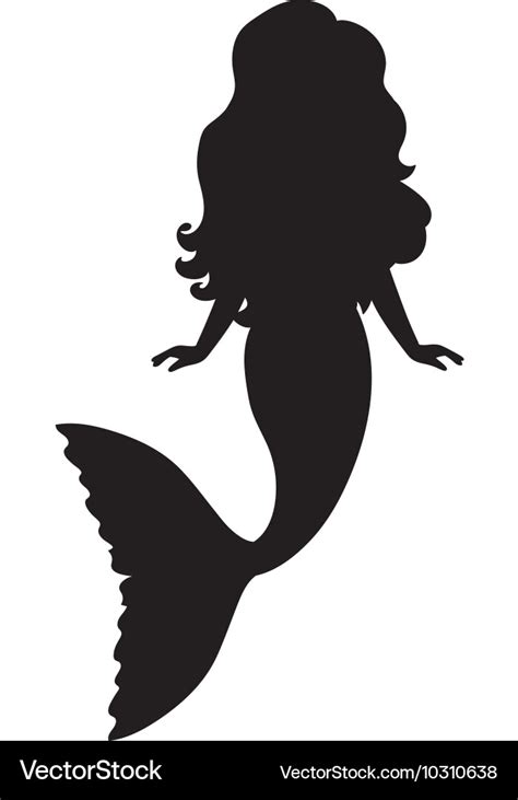 Mermaid silhouette Royalty Free Vector Image - VectorStock