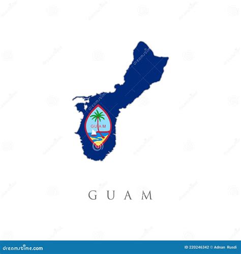 Guam Map With Waving Flag Of Country. Vector Illustration. Flags From ...