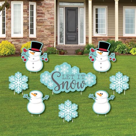 Let It Snow - Snowman - Yard Sign & Outdoor Lawn Decorations - Christmas & Holiday Yard Signs ...