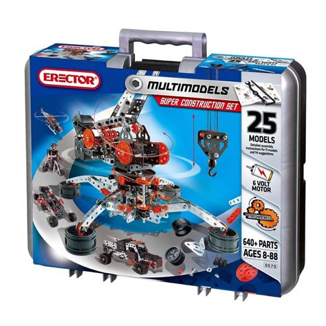 Meccano Erector 638-Piece Super Construction 25-in-1 Motorized Building ...