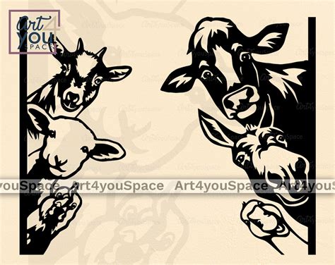 Farm Animals Svg Cricut, Goat Sheep Chicken Duck Cow Donkey, Farmhouse, Metal Cnc Laser Cut ...