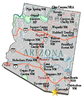 Arizona Map With National Parks