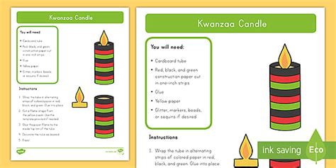 Kwanzaa Candle Craft for Kids | Twinkl USA (Teacher-Made)