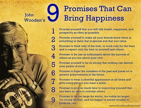 John Wooden's Nine Promises That Can Bring Happiness inspirational ...