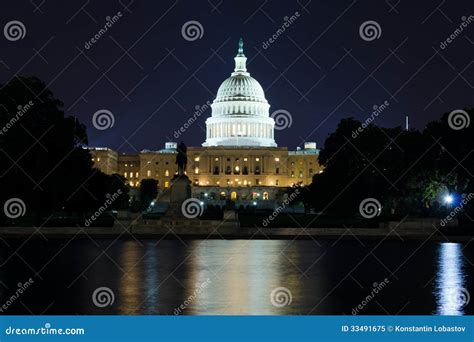 US Capitol Building at Night Stock Image - Image of historic, east ...