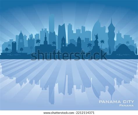 Panama City Skyline Vector Silhouette Illustration Stock Vector ...