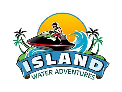 Island Water Adventures new logo design with a jet ski and sunset ...