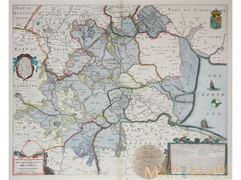 The Fens Fennes and surrounded grounds Old map Janssonius | Mapandmaps