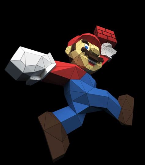 #paperstuff #papercraft #mario #bros #mariobros #lowpoly #template #pdf #trophy #download #gift ...