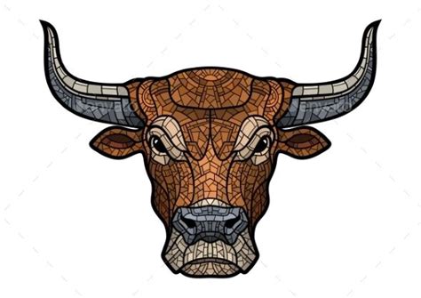 Bull Head Isolated Illustration | Bull artwork, Abstract animal art ...