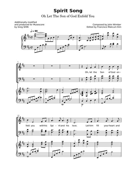 Spirit Song – John Wimber Sheet music for Piano, Female, Male (Church ...