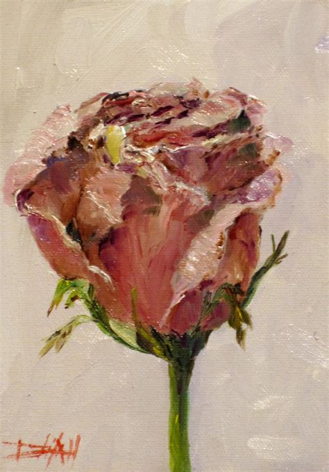 Painting of the Day, Daily Oil Paintings by Delilah: Antique Pink Rose ...