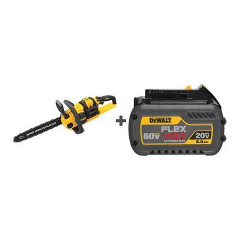 DEWALT 16 in, 60V, Battery Powered, Cordless Chain Saw Kit, Battery Amperage 3.0Ah - 165GV8 ...