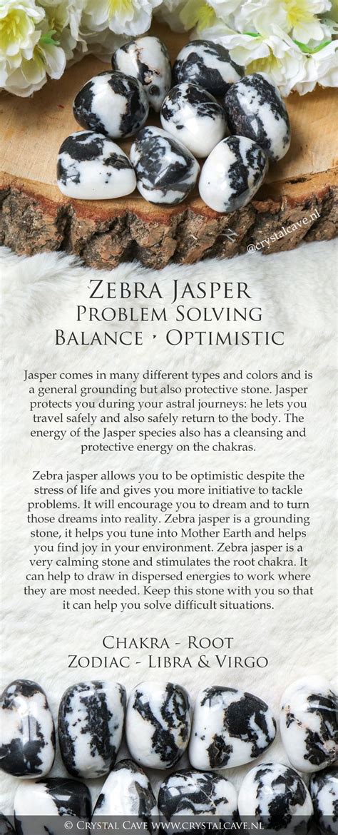 Zebra Jasper Crystal Tumbled Stone Polished Gemstone / Problem Solving Balance Optimistic ...